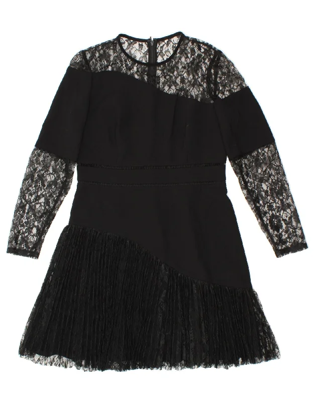 WHISTLES Womens Long Sleeve A-Line Dress UK 14 Medium  Black Floral