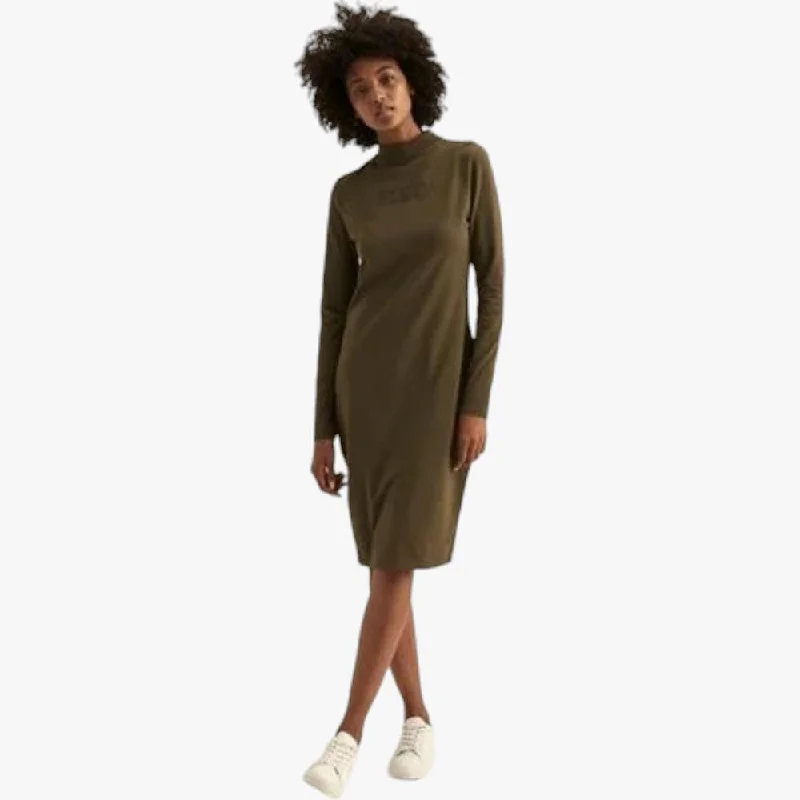Polo Womens  Long Sleeve Sport Dress Olive