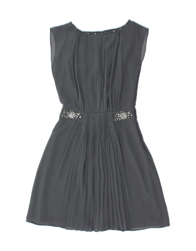 MONSOON Womens Sleeveless A-Line Dress UK 10 Small  Grey