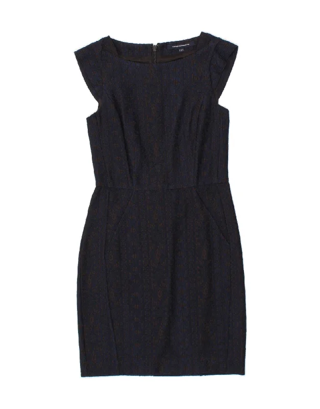 FRENCH CONNECTION Womens Sheath Dress UK 8 Small  Navy Blue Floral Viscose