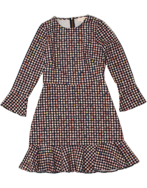 CLOSET Womens Long Sleeve A-Line Dress UK 10 Small Multicoloured Polka Dot