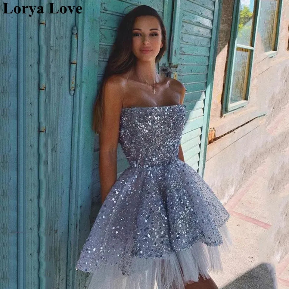 Women Cocktail Dresses Formal Party Short Prom Gowns Gray Graduation Homecoming Dress Women Cocktail Dresses Formal Party Short Prom Gowns Gray Graduation Homecoming Dress