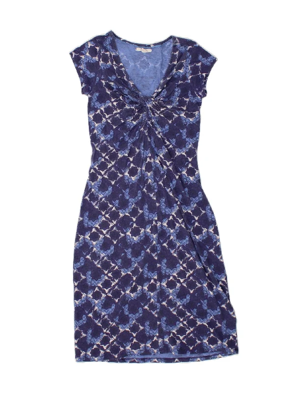 WHITE STUFF Womens Sheath Dress UK 10 Small  Navy Blue Floral Cotton