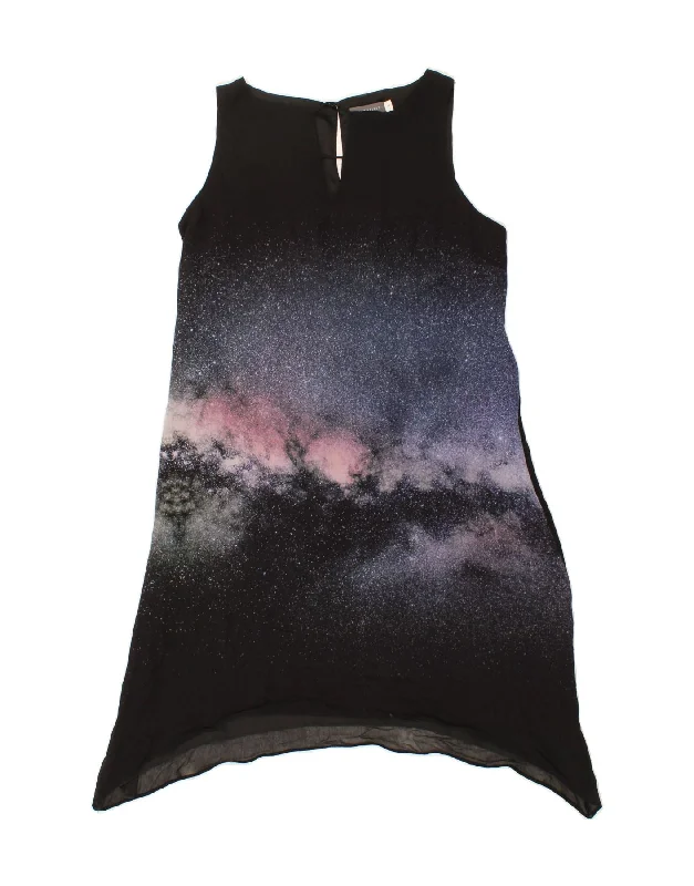 MINT VELVET Womens Sleeveless Tunic Dress UK 14 Medium Black Tie Dye