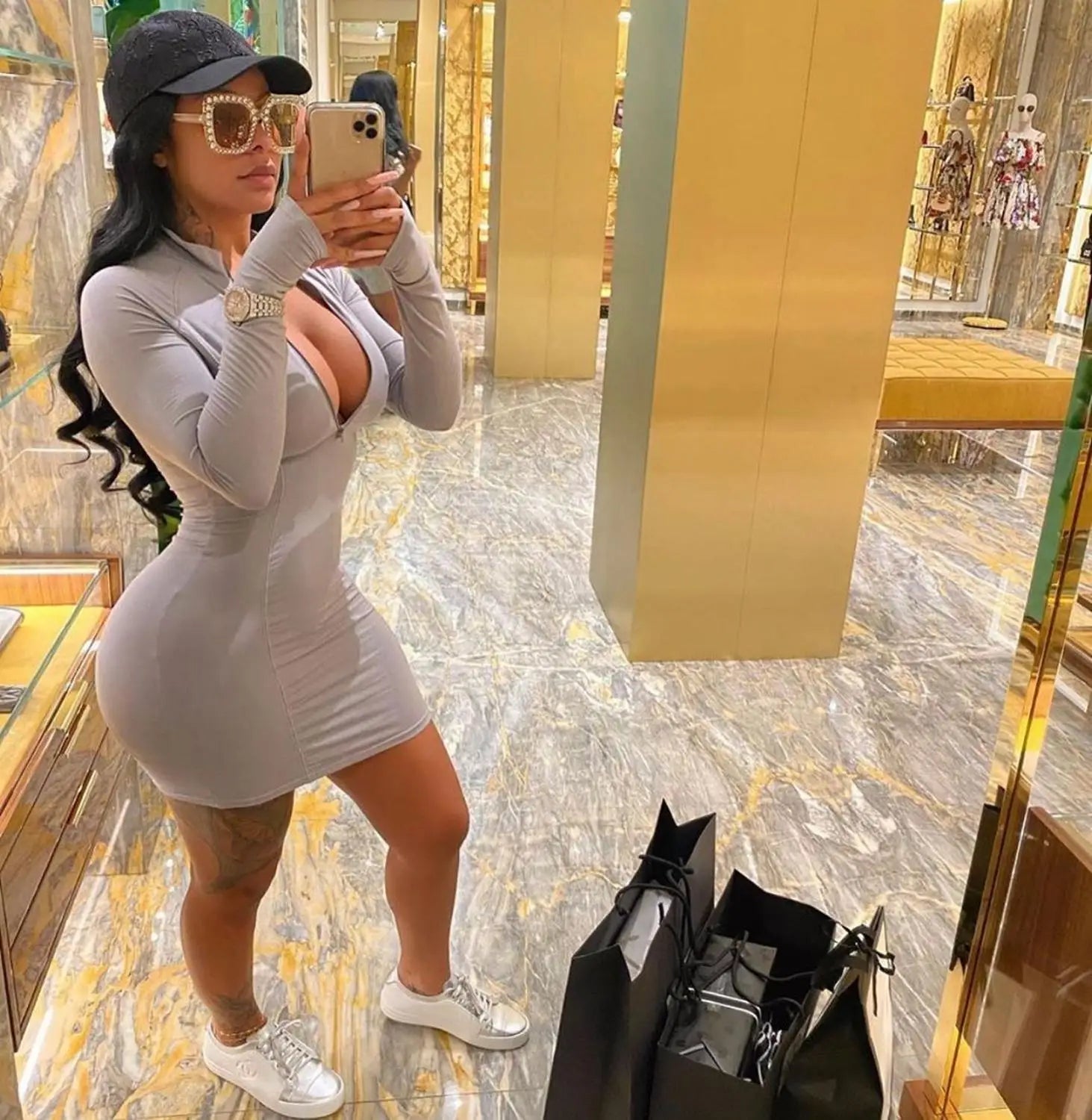 grey dress