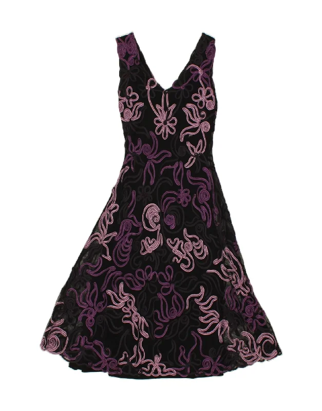PHASE EIGHT Womens Sleeveless A-Line Dress UK 10 Small Purple Floral Nylon