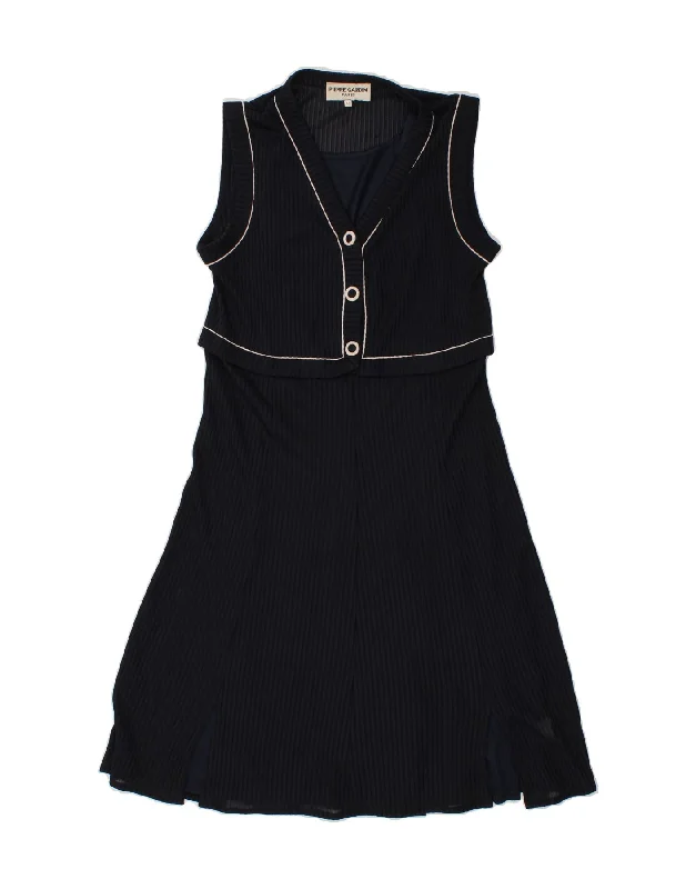 PIERRE CARDIN Womens Sleeveless A-Line Dress IT 48 XL Navy Blue Viscose