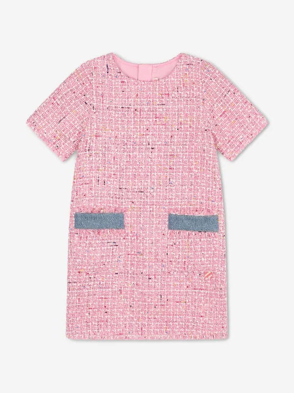Billieblush Girls Tweed Dress in Pink