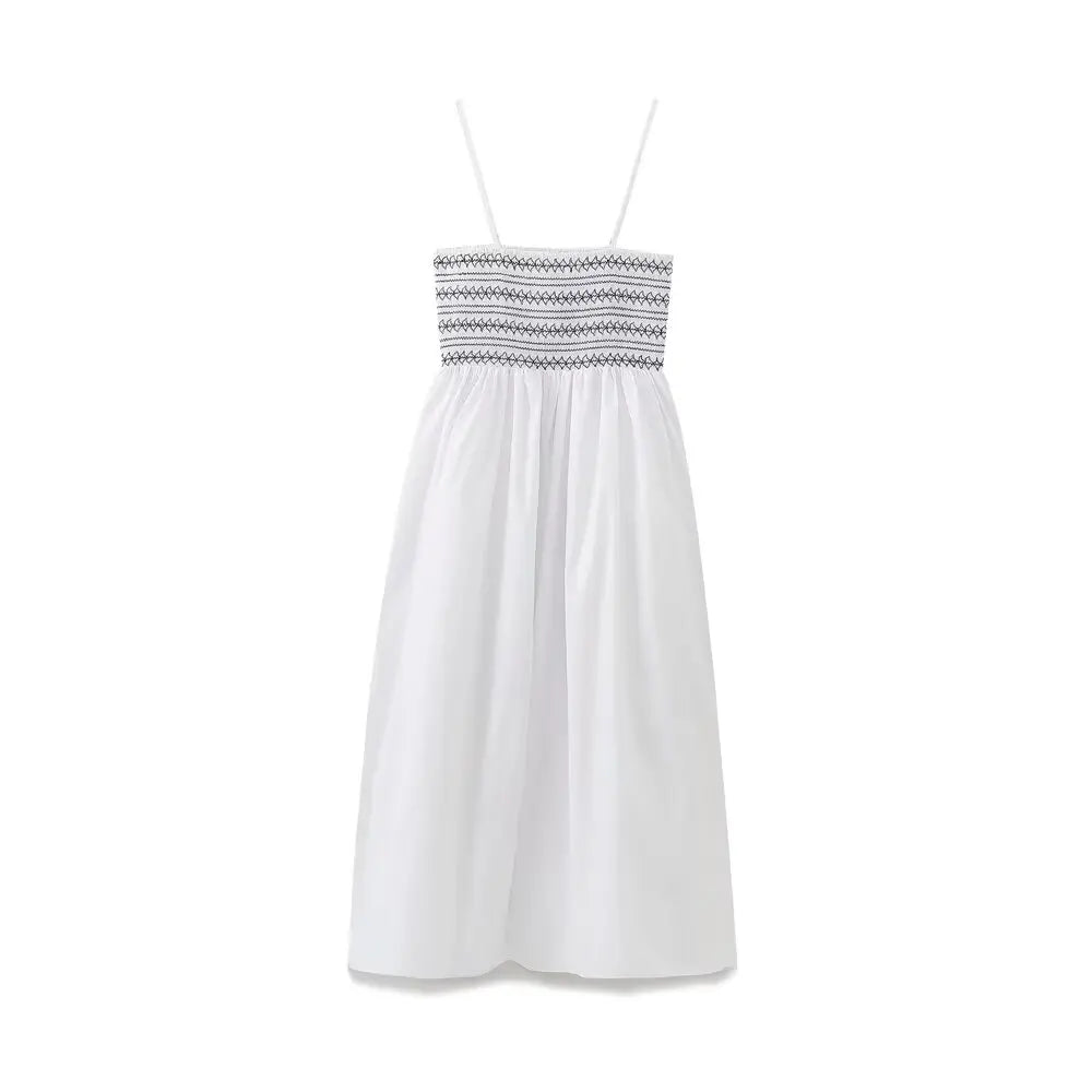 2024 Zarb Spring/Summer New Women's Slim Fit, Fashionable and Stylish, Trendy Strap Spliced Poplin Dress 2024 Zarb Spring/Summer New Women's Slim Fit, Fashionable and Stylish, Trendy Strap Spliced Poplin Dress