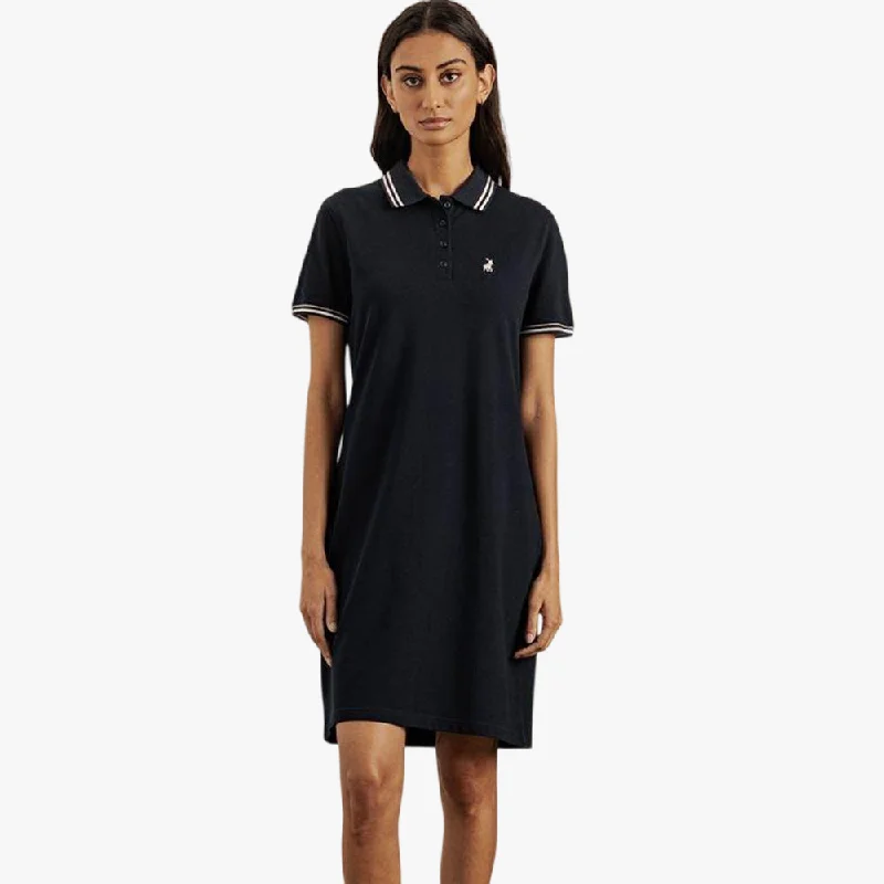 Polo Womens Leah Stretch Short Sleeve Golfer Dress Navy
