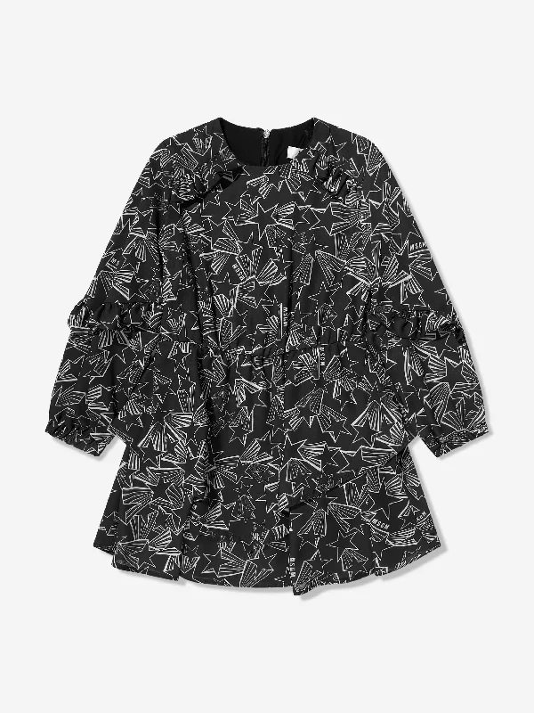 MSGM Girls Georgette Dress in Black