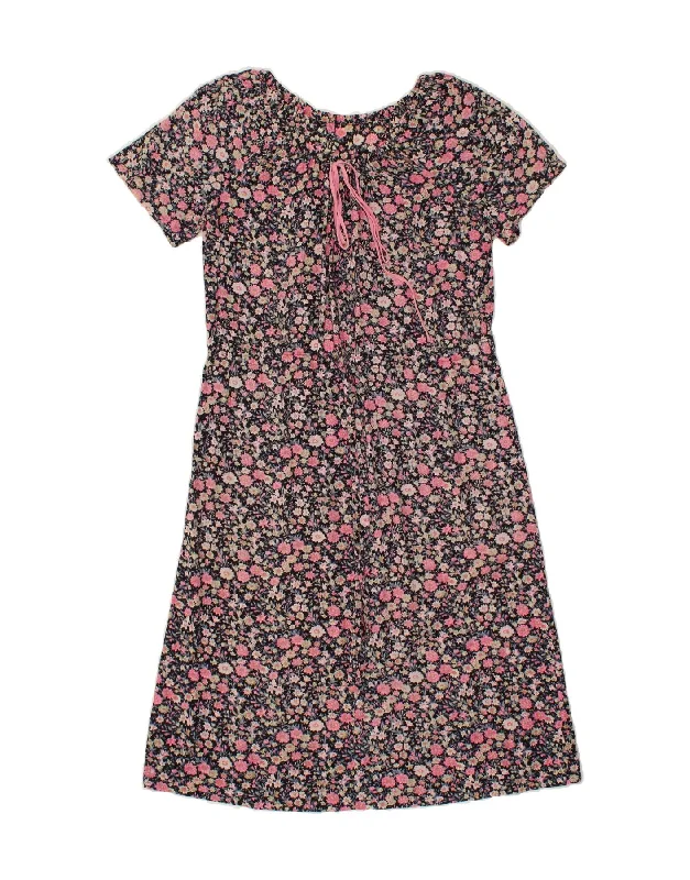 VINTAGE Womens Basic Dress UK 14 Medium Multicoloured Floral