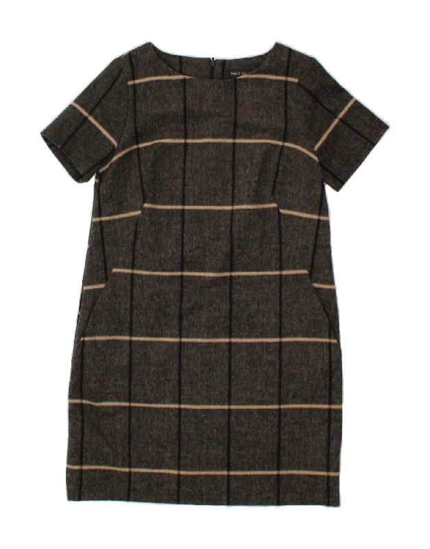 NEXT Womens Shift Dress UK 12 Medium Grey Striped Polyester