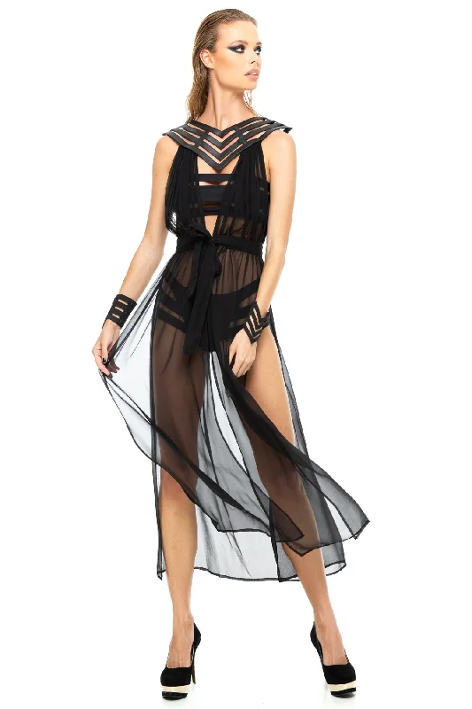 5D x Stellar Dust Chevron Cage Dress - silk