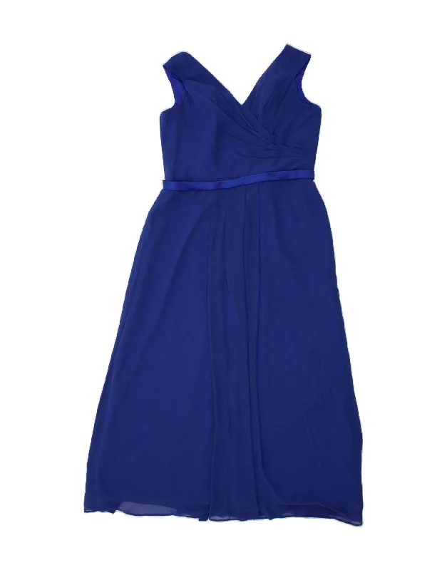 EBONY ROSE Womens Sleeveless A-Line Dress UK 20 2XL Blue Polyester