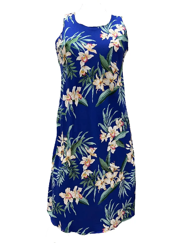 Orchid Ginger Women's Short Tank Flared Hawaiian Dress