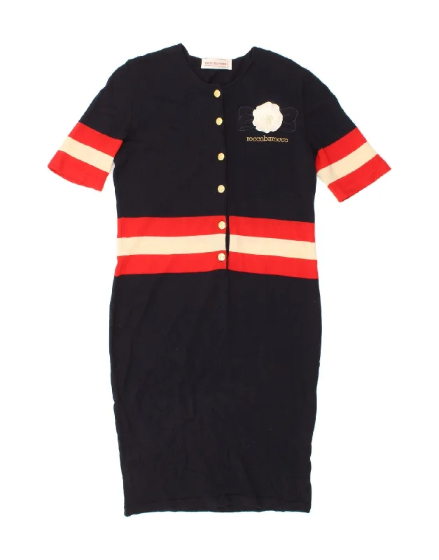 ROCCOBAROCCO Womens Short Sleeves Jumper Dress IT 46 Large Navy Blue