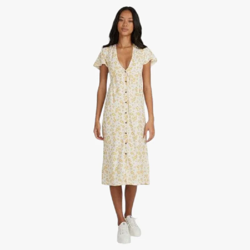 Roxy Womens We Are Love Dress Bright White Mini Flower Ditsy