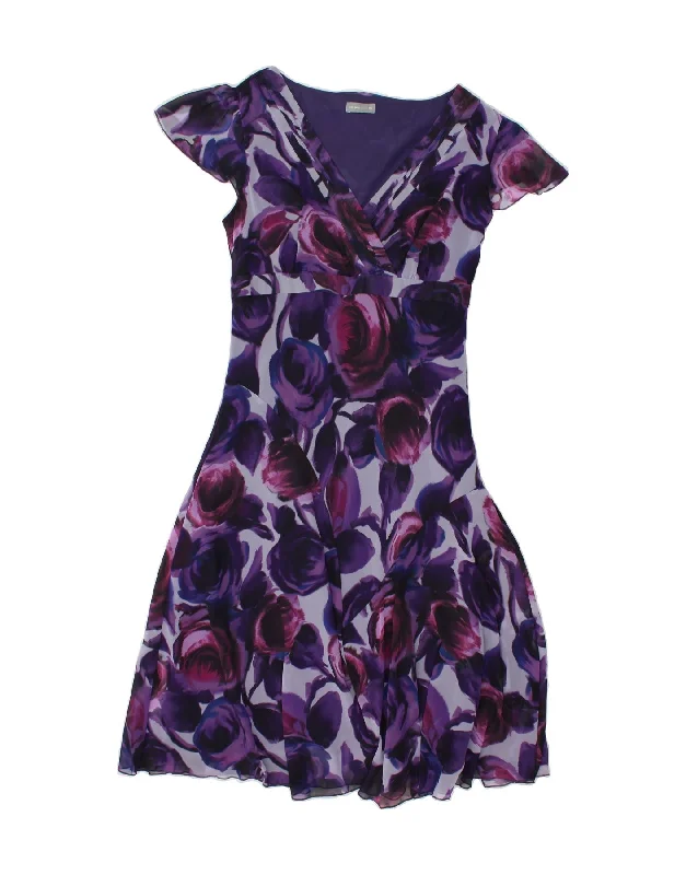 PER UNA Womens A-Line Dress UK 18 XL Purple Floral Polyester