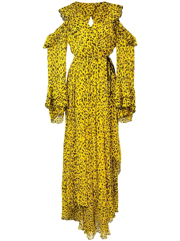 leopard print ruffled dress