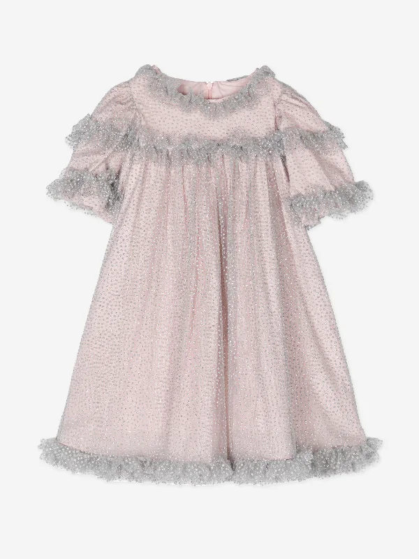 Patachou Girls Frilled Tulle Dress in Pink
