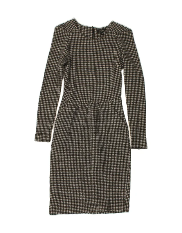 ETRO Womens Long Sleeve Sheath Dress IT 40 Small Grey Check