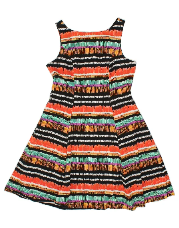 PER UNA Womens Sleeveless A-Line Dress UK 14 Large Multicoloured Striped