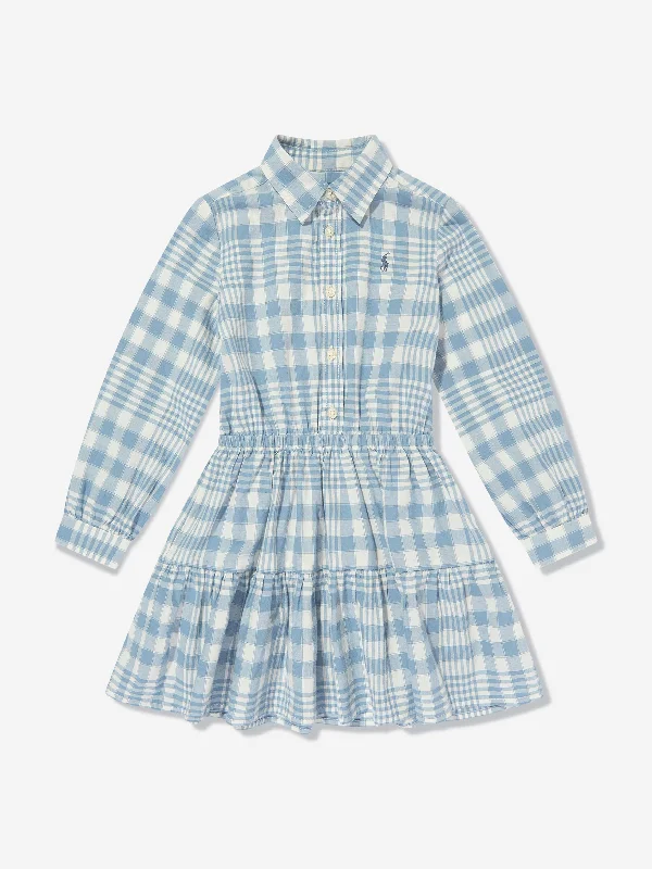 Ralph Lauren Girls Checked Day Dress in Blue