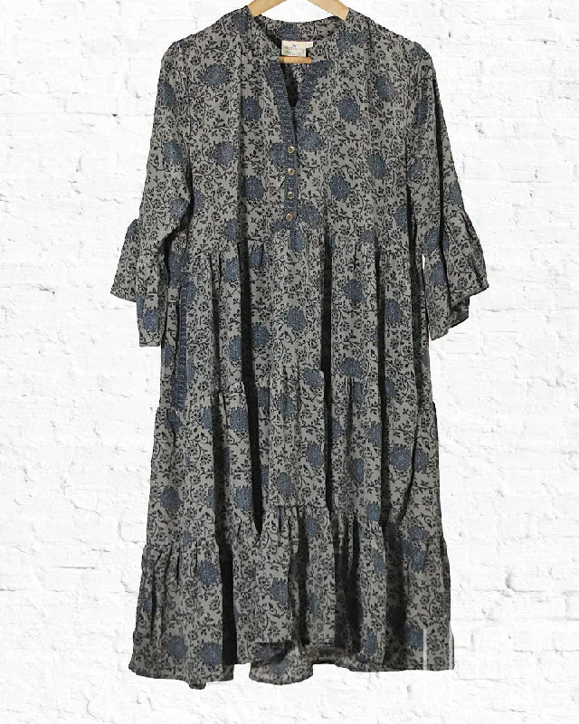 Pewter New Sari Boho Dress