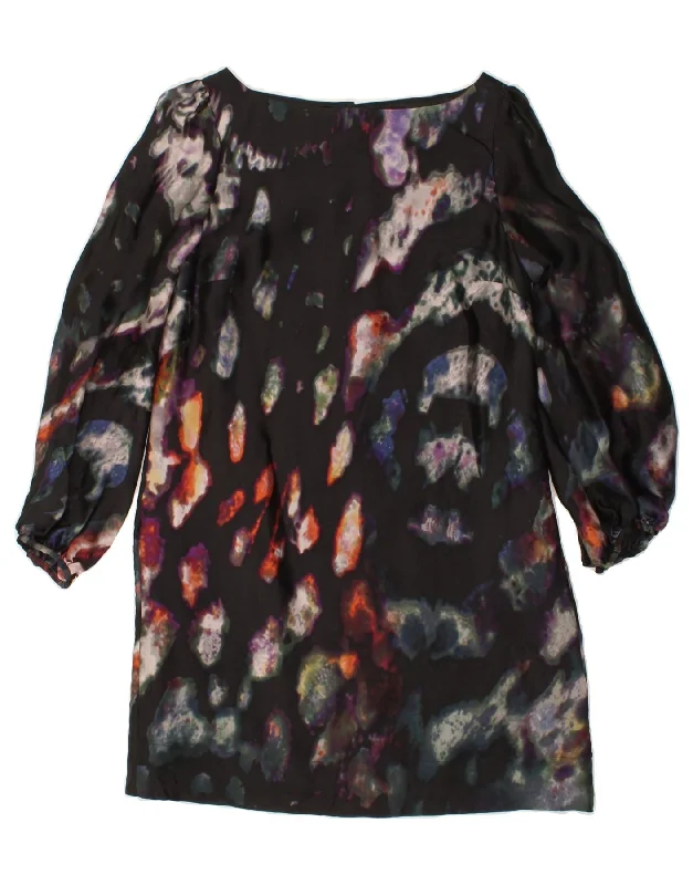 MONSOON Womens Abstract Pattern Long Sleeve Tunic Dress UK 10 Small Black