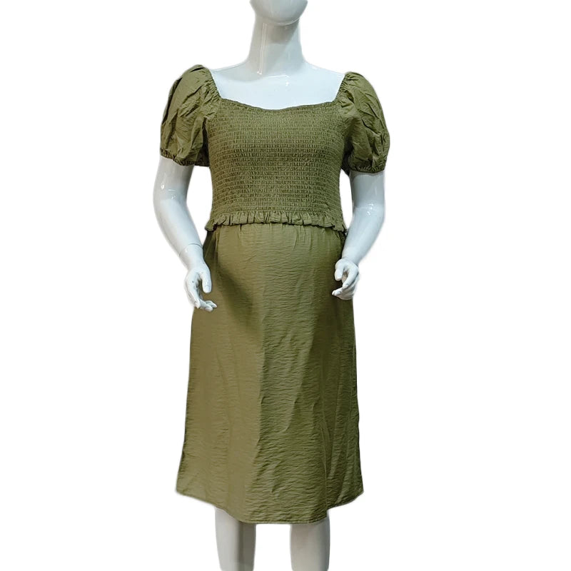 Summer Maternity Clothes Breastfeeding Dresses Sexy Puff Sleeve Mothers Skirt Nursing Clothes For Pregnant Women S-3XL Summer Maternity Clothes Breastfeeding Dresses Sexy Puff Sleeve Mothers Skirt Nursing Clothes For Pregnant Women S-3XL