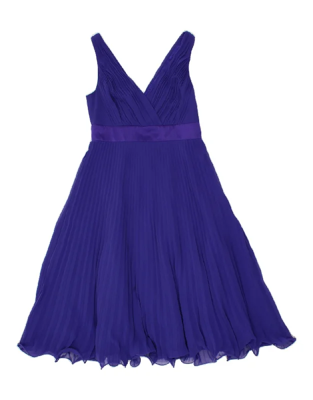MONSOON Womens Sleeveless A-Line Dress UK 8 Small  Blue
