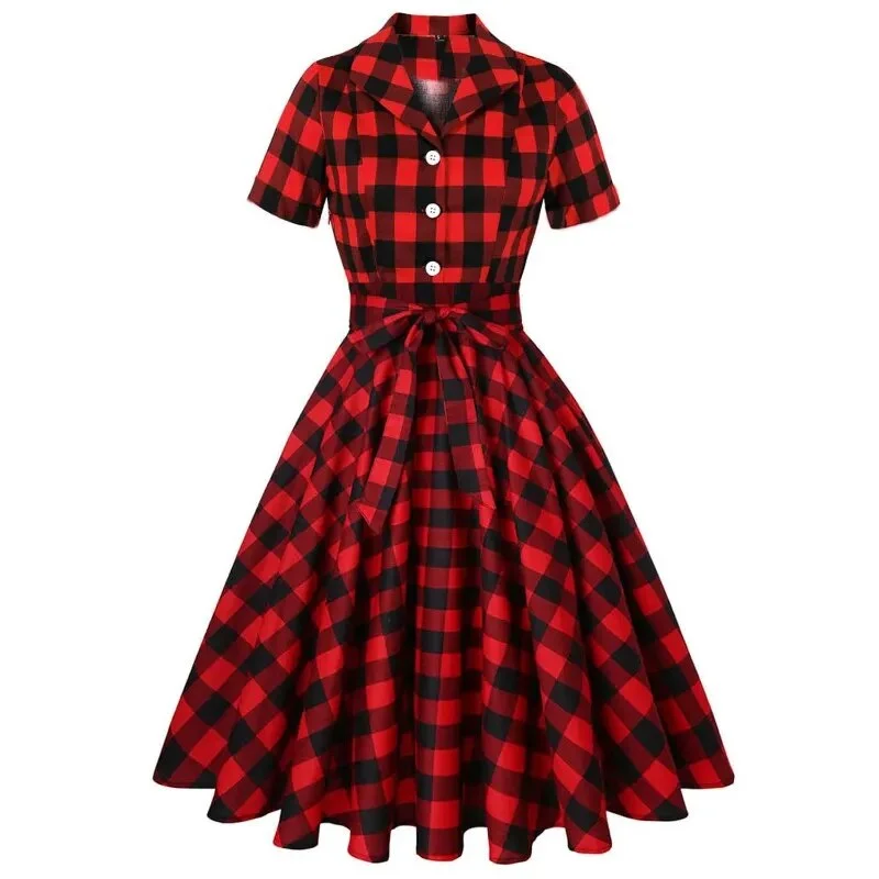 European and American Hepburn style Vintage Lace up Sexy Lapel With Dress Retro Rockabilly Prom Evening Dress fresh Print Dress European and American Hepburn style Vintage Lace up Sexy Lapel With Dress Retro Rockabilly Prom Evening Dress fresh Print Dress