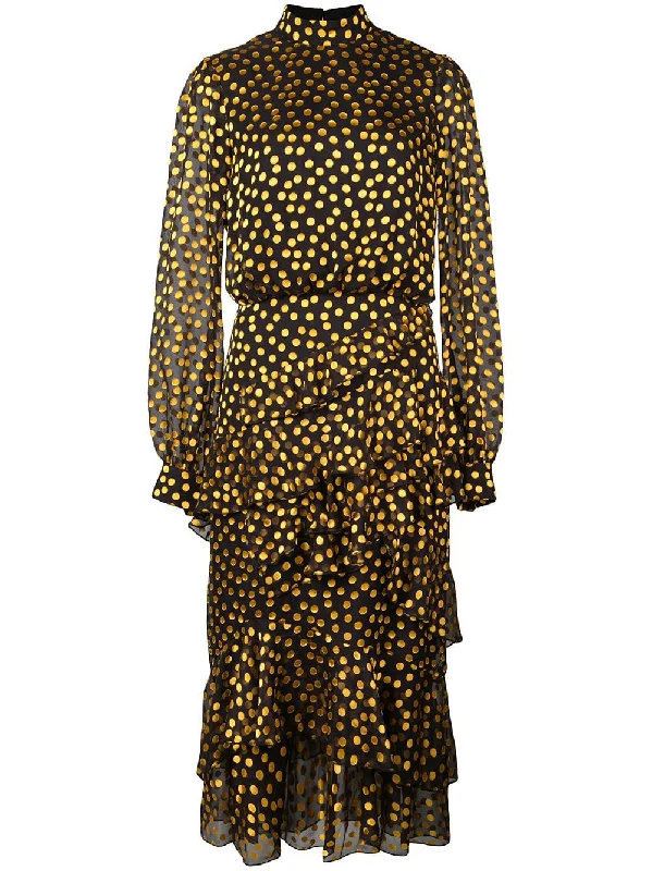 polka dot asymmetric dress