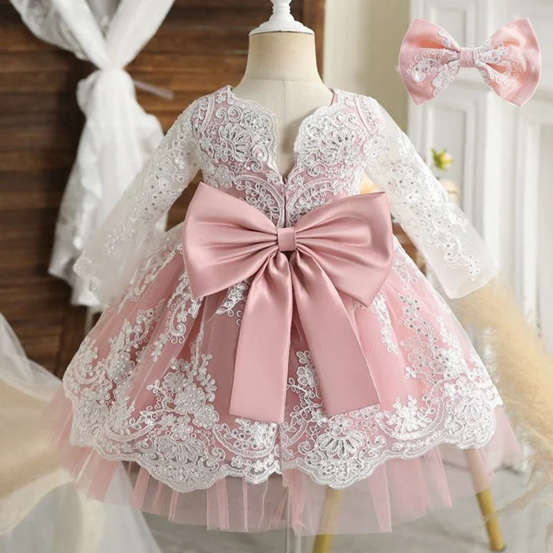 Toddler Baby Girls 1st Birthday Baptism Dresses Embroidered Elegant Princess Party Gown First Communion Infant Kids Lace Dress Toddler Baby Girls 1st Birthday Baptism Dresses Embroidered Elegant Princess Party Gown First Communion Infant Kids Lace Dress
