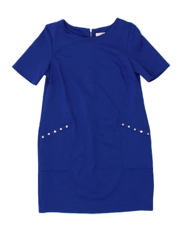 WALLIS Womens Petite Sheath Dress UK 10 Small Blue Polyester