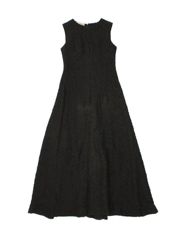 FRANK USHER Womens Sleeveless Maxi A-Line Dress UK 12 Medium Black