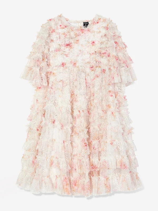 Needle & Thread Girls Enchanted Garden La Vie En Rose Dress in Multicolour