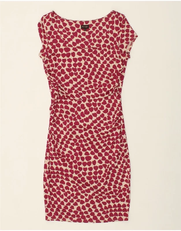 PHASE EIGHT Womens Abstract Pattern Sheath Dress UK 12 Medium Pink