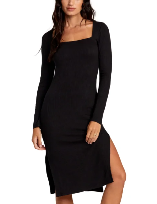 RVCA Womens Avenue Rib Knit Dress