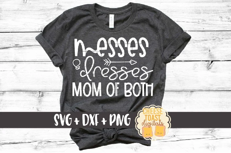 Messes and Dresses Mom of Both - Mom SVG PNG DXF Cut Files