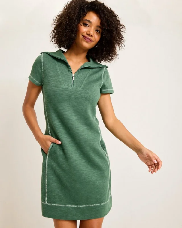 Tommy Bahama Womens Tobago Bay Half-Zip Collared Dress