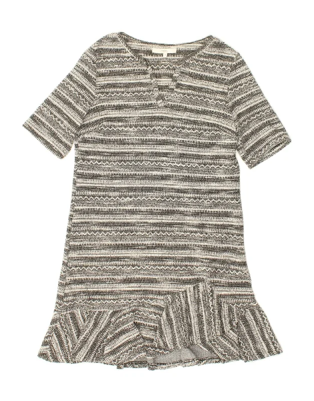 NEXT Womens Jumper Dress UK 10 Small Grey Striped Polyester