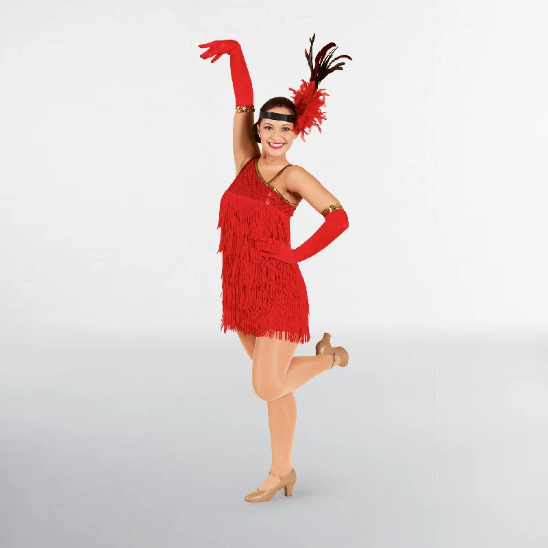 Red Sequin Flapper Dress Adult One Size