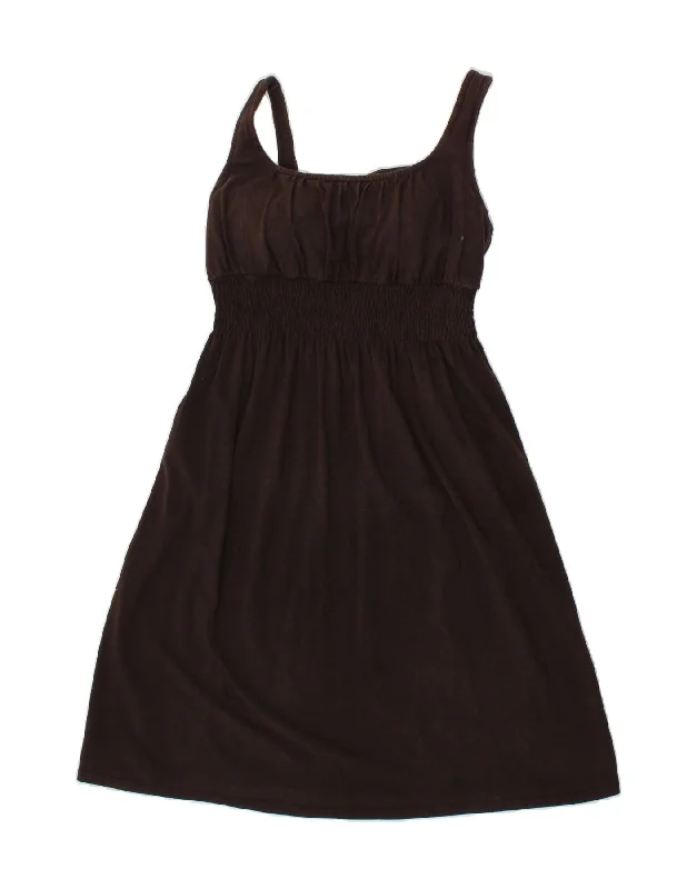 DENVER HAYES Womens Slip Dress UK 14 Large Brown Cotton
