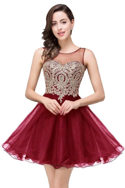 MisShow Womens Short Tulle Crystals Applique Homecoming Dress Short Formal Prom Gown Burgundy XL MisShow Womens Short Tulle Crystals Applique Homecoming Dress Short Formal Prom Gown Burgundy XL
