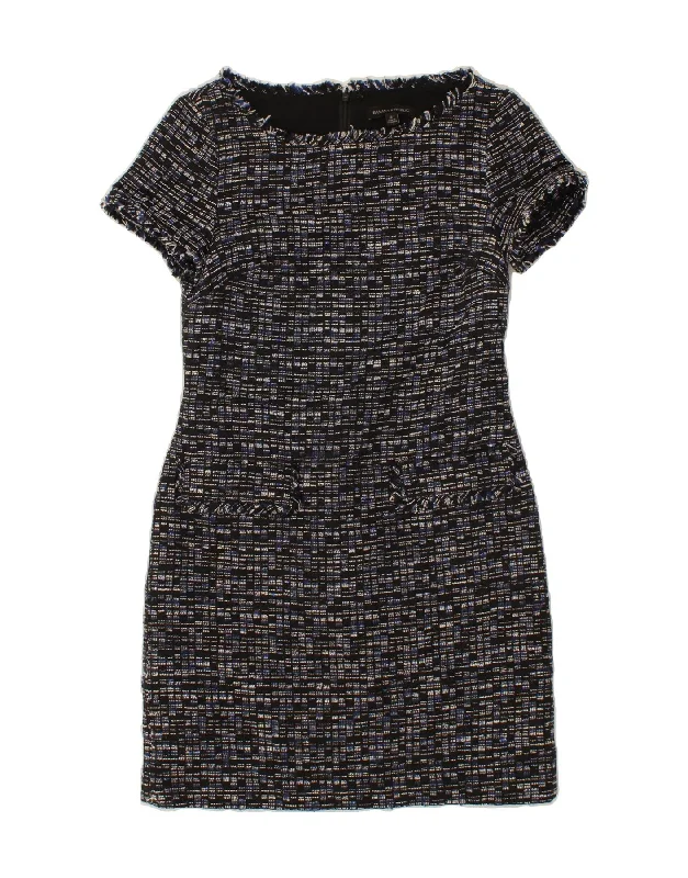 BANANA REPUBLIC Womens Sheath Dress US 2 XS Navy Blue Check Polyester