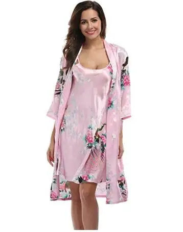 2019 Women Robe & Gown Sets Sexy Lace Sleep Lounge Pijama Long Sleeve Ladies Nightwear Bathrobe Night Dress With Chest Pads 2019 Women Robe & Gown Sets Sexy Lace Sleep Lounge Pijama Long Sleeve Ladies Nightwear Bathrobe Night Dress With Chest Pads