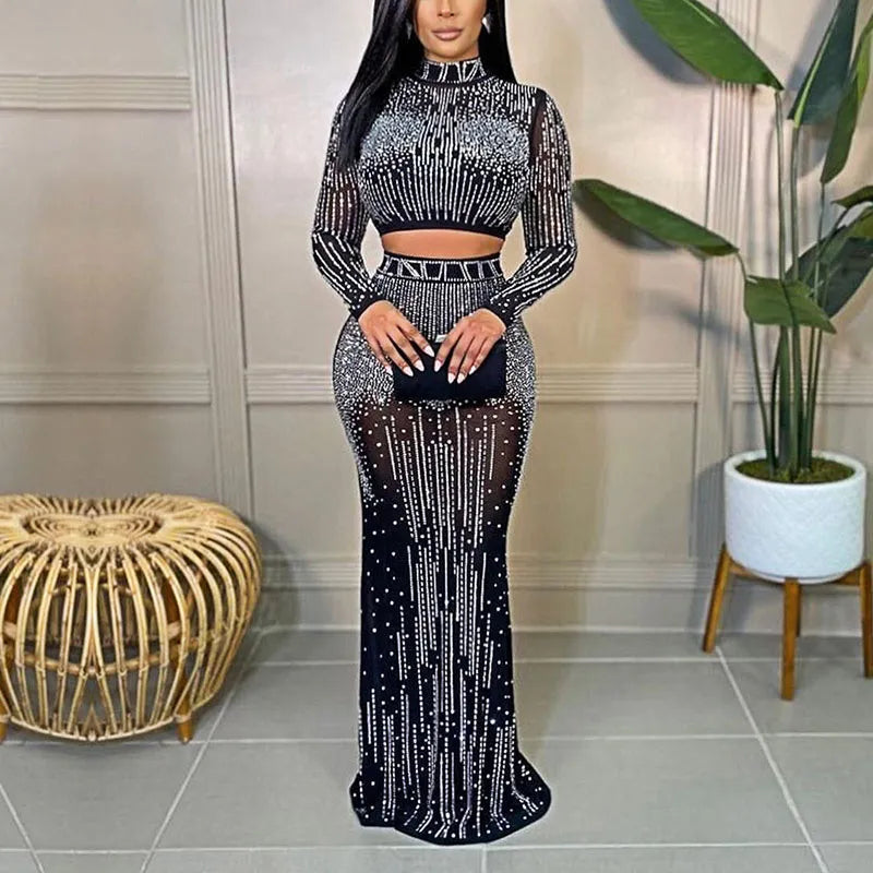 Women's Prom Dresses Evening Dresses Elegant Sexy Hot Diamond Skirt Set Women's Autumn 2022 Women's Prom Dresses Evening Dresses Elegant Sexy Hot Diamond Skirt Set Women's Autumn 2022
