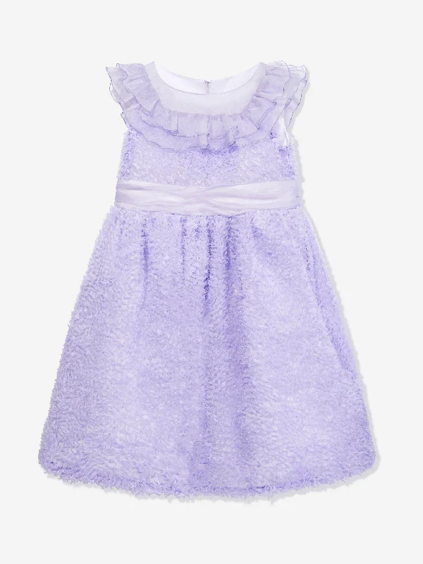 Marchesa Girls Silk Georgette Occasion Dress in Purple